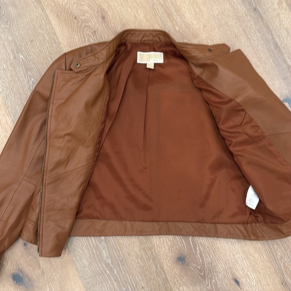 Michael Kors Leather Jacket. Brown. Size Medium. - Picture 3 of 4